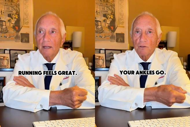 제럴드 임버 성형외과 전문의는 달리기는 좋은 운동이 아니라고 주장했다. [틱톡 갈무리]