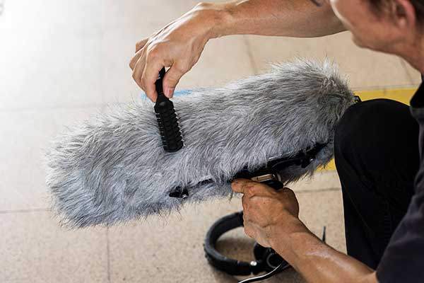 윈드 쉴드를 씌우고 빗질하기.