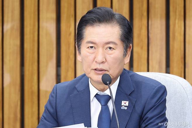 (서울=뉴스1) 신웅수 기자 = 정청래 더불어민주당 대표가 26일 서울 여의도 국회에서 열린 민주당 확대간부회의에서 발언하고 있다. 2025.9.26/뉴스1 Copyright (C) 뉴스1. All rights reserved. 무단 전재 및 재배포, AI학습 이용 금지. /사진=(서울=뉴스1) 신웅수 기자