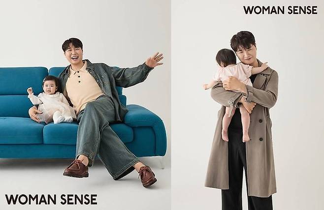 [서울=뉴시스] 여성지 우먼센스가 개그맨 박수홍이 첫 생일을 맞은 딸 재이 양과 함께한 첫 부녀 화보를 공개했다. (사진=우먼센스 제공, 박수홍 인스타그램 캡처) 2025.09.27. photo@newsis.com *재판매 및 DB 금지