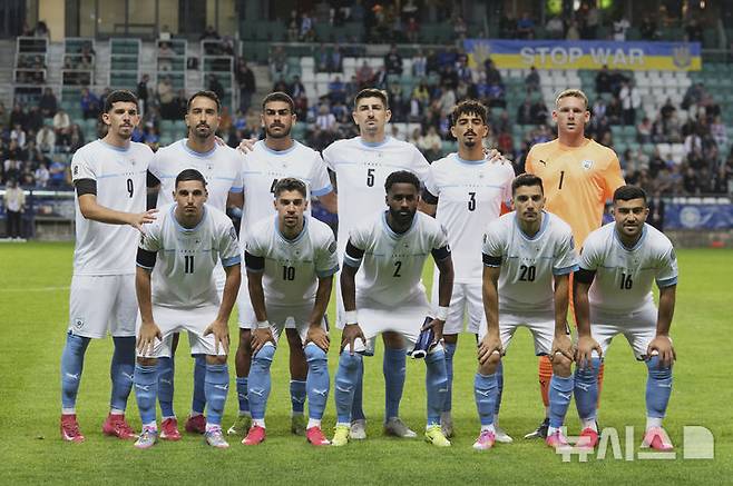 [탈린=AP/뉴시스] 이스라엘 축구 국가대표팀. 2025.06.06.
