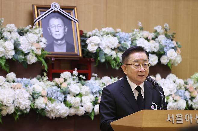 추도사하는 이홍렬. 2025.9.28 연합뉴스