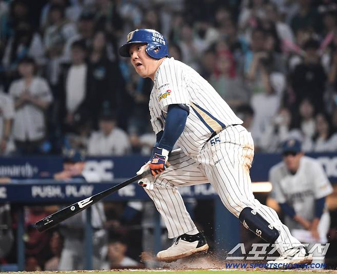 24일 창원 NC파크에서 열린 KBO리그 NC와 LG의 경기. 타격하는 NC 이우성. 창원=송정헌 기자songs@sportschosun.com/2025.09.24/