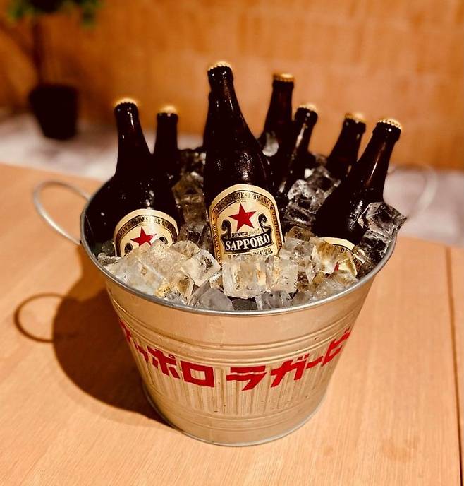 삿포로 아카보시 병맥주. 삿포로 맥주.