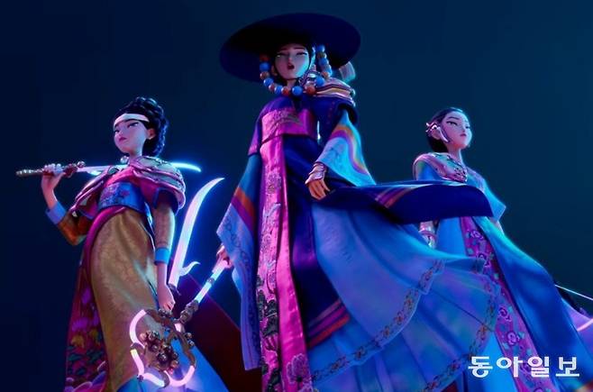 케데헌에 등장하는 고대의 데몬 헌터.   넷플릭스 화면 캡쳐