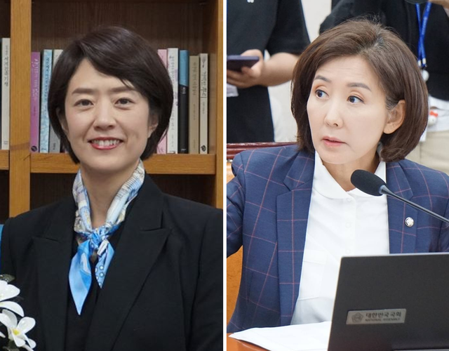 왼쪽부터 고민정 더불어민주당 의원, 나경원 국민의힘 의원.<고민정·나경원 국회의원 페이스북 사진 갈무리>
