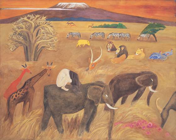 천경자, '내 슬픈 전설의 49페이지', 종이 바탕에 채색. 가로 130㎝, 세로 162㎝. [사진 서울미술관]