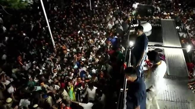 인도 남부서 선거유세 도중 압사사고…최소 39명 사망 [NDTV 홈페이지 캡처. 재판매 및 DB 금지]