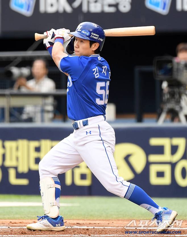 20일 잠실구장에서 열린 LG 트윈스와 삼성 라이온즈의 경기. 삼성 김지찬이 타격을 하고 있다. 잠실=박재만 기자 pjm@sportschosun.com/2025.09.20/