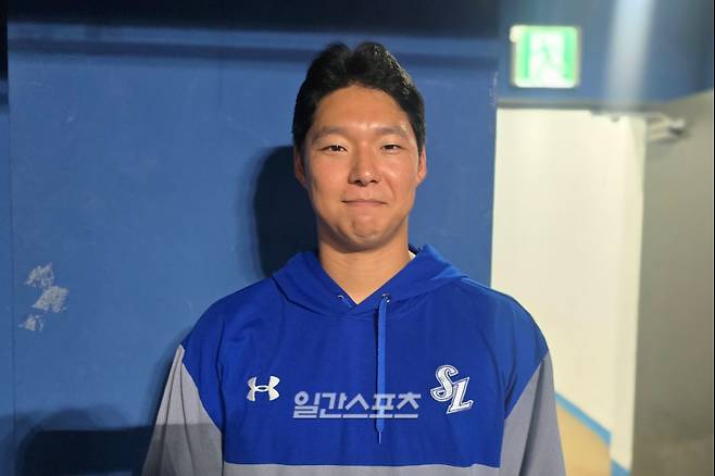 28일 경기 후 만난 삼성 이재익. 고척=윤승재 기자