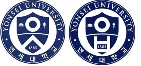 연세대학교 로고(왼쪽)와 일베가 합성한 로고. [사진=온라인 커뮤니티 캡처]