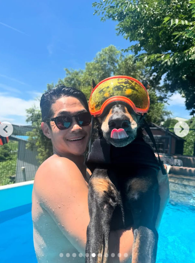 배정남이 수년간의 투병 생활을 기적처럼 이겨냈던 반려견 ‘벨’을 갑작스럽게 떠나보냈다는 비통한 소식을 전했다.사진=배정남 SNS