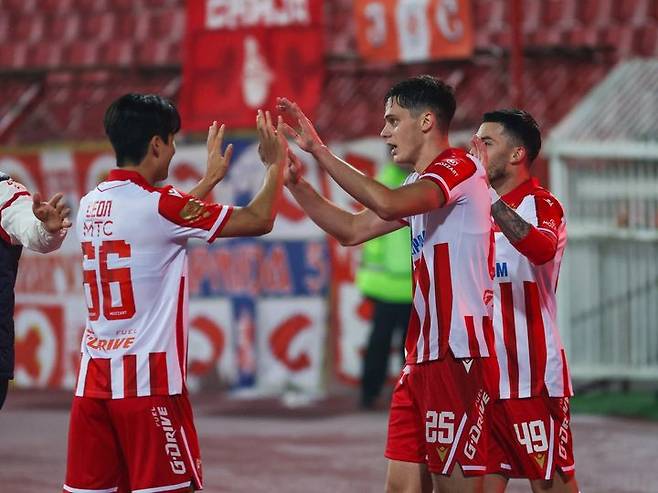 [서울=뉴시스]설영우 시즌 3호 도움…즈베즈다, 개막 8연승 질주. (사진=즈베즈다 소셜미디어 캡처) 2025.09.29. photo@newsis.com *재판매 및 DB 금지