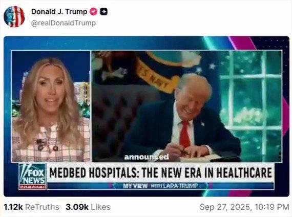 27일(현지 시간) 도널드 트럼프 미국 대통령의 소셜미디어에 게시된 딥페이크(가짜) 영상. 이 영상은 트럼프 대통령이 차남 에릭의 부인 라라가 진행하는 폭스뉴스 프로그램과 연결돼 있는 것처럼 구성됐다. 논란이 일자 다음 날 이 영상은 삭제됐다.
사진 출처 앨릭스 캐플런
미디어매터스 선임연구원 X