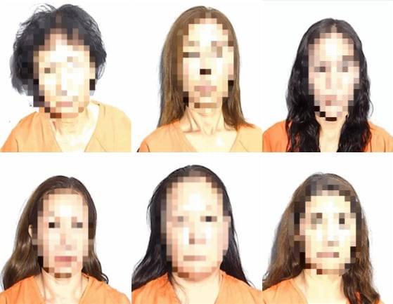 미국 오하이오주 톨레도 경찰이 지난 24일 한인을 포함한 아시아계 여성 6명을 성매매 혐의 등으로 체포했다. 사진 루카스 카운티 교정당국