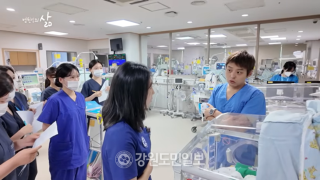 ▲ 원주연세의료원이 유영명 소아청소년과 교수의 병원 생활을 담은 영상 ‘대학병원 신생아중환자실 교수의 하루’를 유튜브에 게시한 가운데 조회수 73만회를 기록하며 인기다. [원주연세의료원 영상 갈무리]