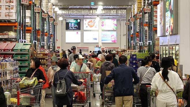 서울 양재동 소재 코스트코에서 고객들이 쇼핑하고 있다./사진=최혁 기자