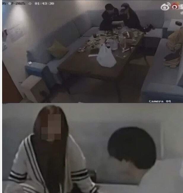 지난 28일 중국 웨이보를 통해 확산된 쥴리와 강민의 '술집 데이트 CCTV 유출' 의혹이 제기된 영상. 웨이보