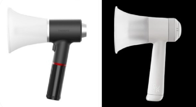 더보이즈 응원봉(왼쪽)과 QWER응원봉.