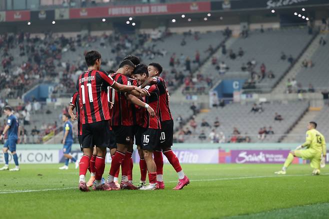 서울월드컵경기장/ 2025-2026 AFC 챔피언스리그 엘리트/ ACLE/ 리그스테이지 2차전/ FC서울 vs 부리람유나이티드FC/ 서울 최준 득점/ 골 세레머니/ 사진 곽동혁