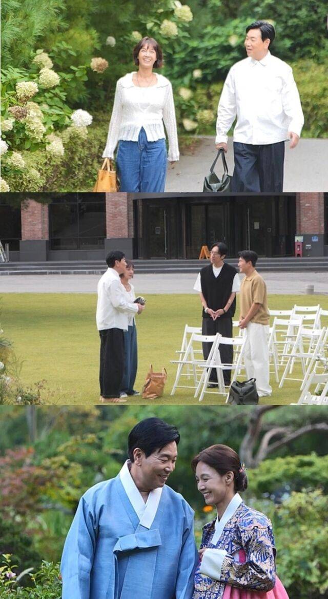 배우 김일우-박선영이 야외결혼식장에서 300일 이벤트를 펼친다./ 채널A '요즘 남자 라이프-신랑수업'