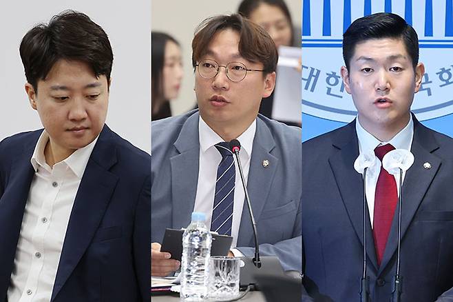 개혁신당 이준석 대표(왼쪽부터), 더불어민주당 모경종 의원, 국민의힘 김재섭 의원. 연합뉴스