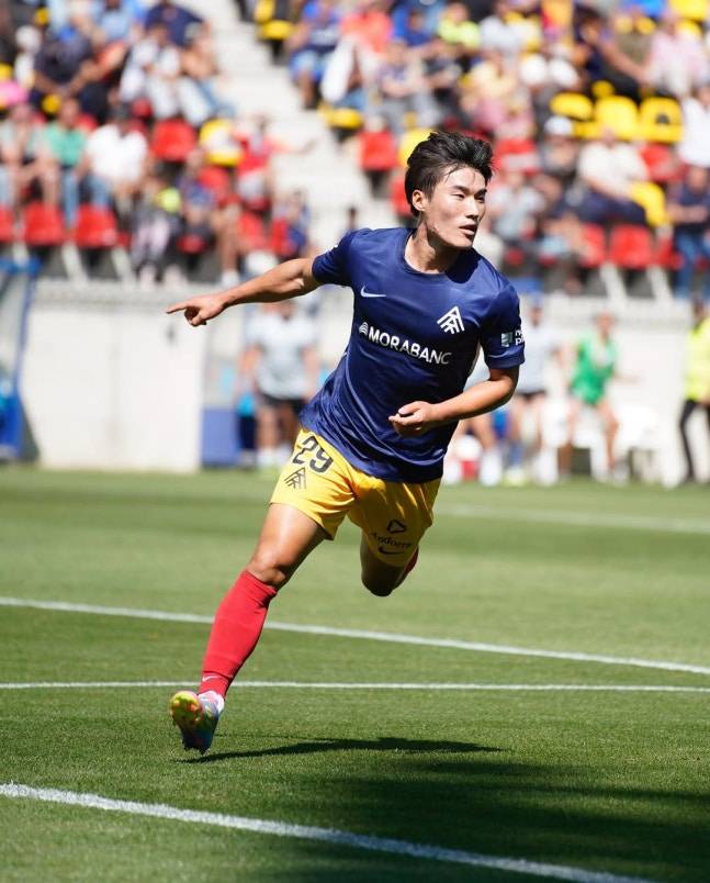 FC안도라에서 뛰는 김민수. /사진=김민수 SNS 캡처