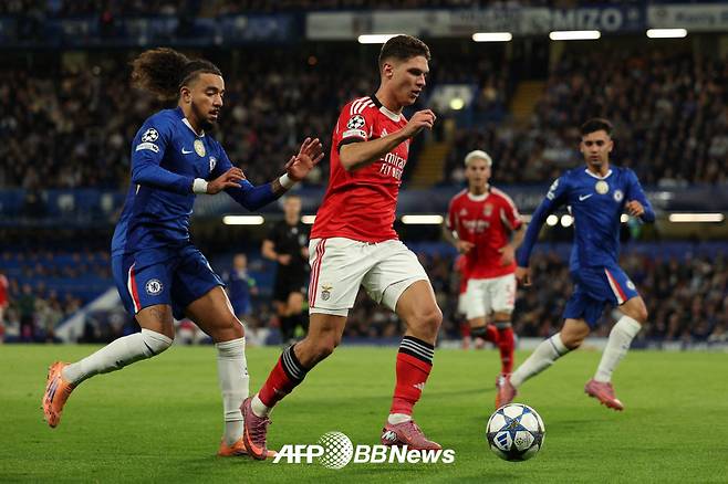 첼시와 벤피카의 2025~2026 유럽축구연맹(UEFA) 챔피언스리그 리그 페이즈 2차전 경기 모습. /AFPBBNews=뉴스1