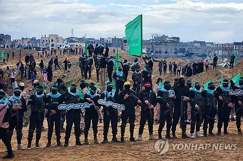 가자지구의 하마스 조직원들 [타스 연합뉴스 자료사진. 재판매 및 DB 금지]