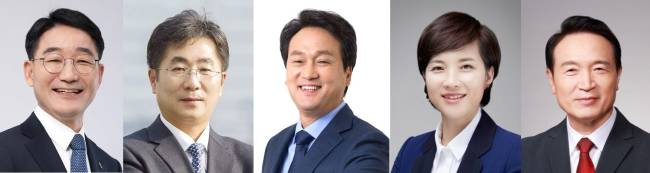 경기도교육감선거 출마 예상 후보들. 왼쪽부터 박효진·성기선·안민석·유은혜·임태희. /인터넷 갈무리