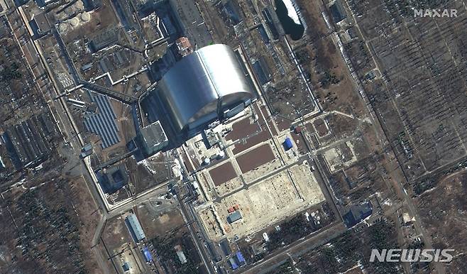 [서울=뉴시스] 체르노빌 원자력발전소의 위성 사진 모습. (사진=막사 테크놀러지) 2025.10.02.