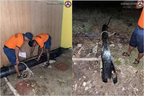 필리핀 해역에서 중국 것 추정 수중드론 발견 지난달 28일(현지시간) 필리핀 중부 팔라완섬 근처 바다에서 발견된 중국 것으로 추정되는 수중 드론. 2025.10.02 [필리핀 해경 제공. 재판매 및 DB 금지]