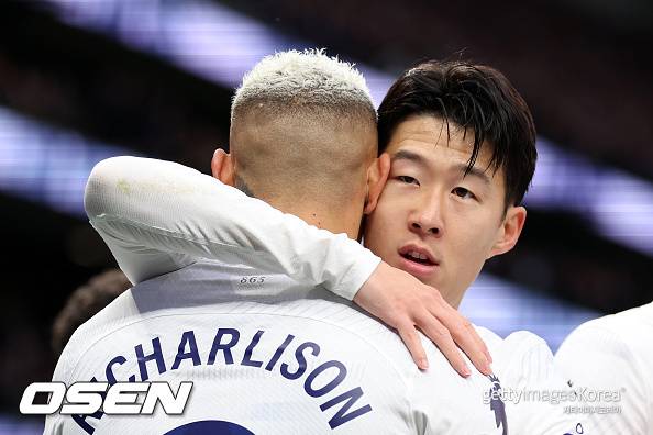 [사진] 토트넘 시절 히샬리송과 손흥민 ⓒGettyimages(무단전재 및 재배포 금지)