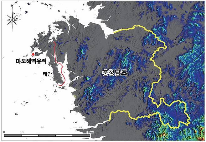 충남 태안 마도 해역 위치도.&nbsp; (국립해양유산연구소 수중발굴조사 보고서 발췌)