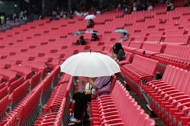 비가 내리는 광주 기아챔피언스필드. 사진=연합뉴스