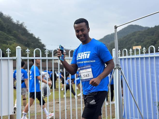 '2025 춘천연합마라톤'에 참가한 에티오피아 국적 마이클(26)씨 [촬영 강태현]