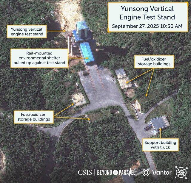 9월27일 북한 동창리 엔진시험시설을 찍은 위성사진. CSIS/분단을 넘어 제공