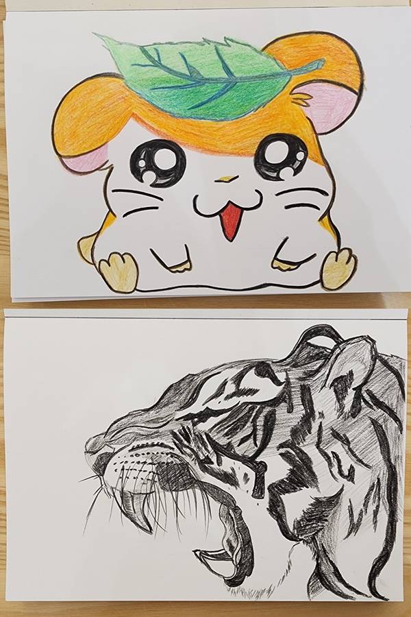 ▲ 김지훈 바리스타가 출근 시간보다 일찍 와서 그린 그림들