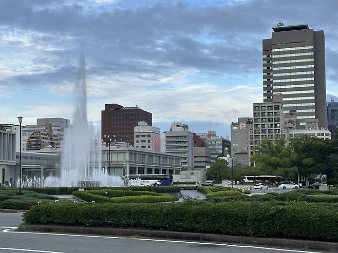 지난 24일 방문한 히로시마 평화기념공원 앞 기도의 샘 모습. <사진=정수민 기자>