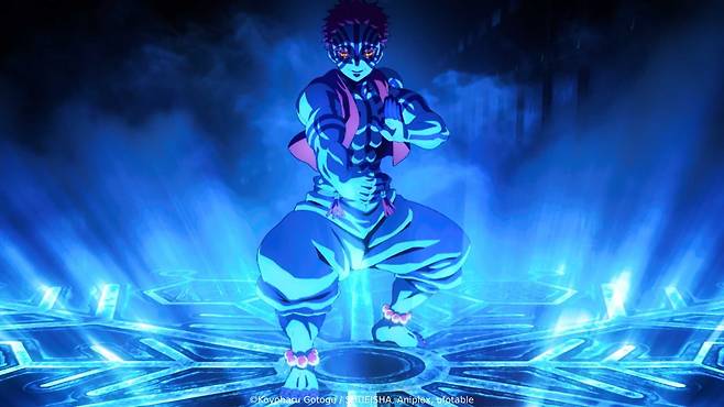 영화 '극장판 귀멸의 칼날: 무한성편'. 이 녀석, 아카자의 숨은 사연이 많은 관객을 울리고 있지요./CJ ENM