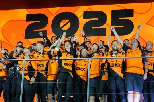 2025 F1 월드챔피언십에서 2년 연속 '제조사 챔피언'을 차지한 맥라렌. 사진[AP=연합뉴스]