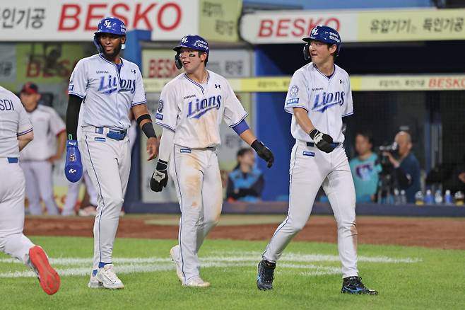 삼성 디아즈-김영웅-구자욱. 삼성 제공