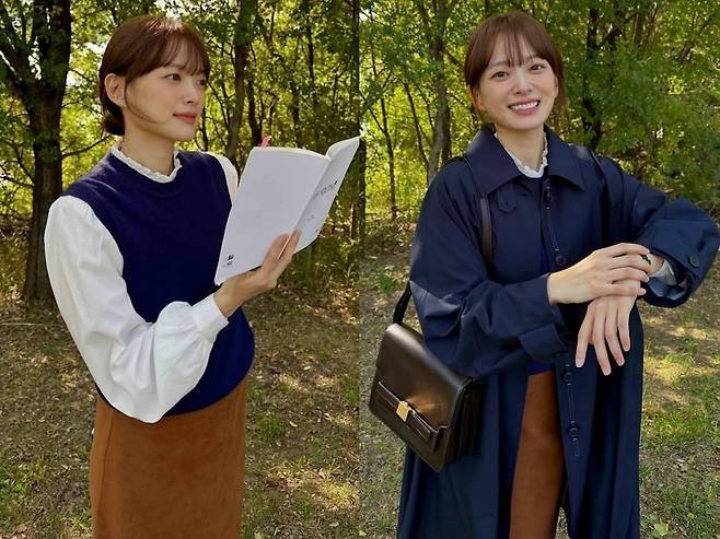 천우희가 가을의 감성을 머금은 단정한 로우 번 헤어스타일로 우아한 매력을 선보였다.사진=천우희 SNS