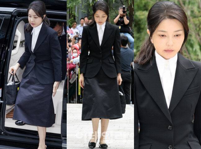 윤석열 전 대통령의 부인 김건희 여사가 지난 8월 6일 서울 종로구에 마련된 김건희 특검팀(특별검사 민중기) 사무실에 조사를 받기 위해 피의자 신분으로 출석하고 있다.(사진=이데일리 방인권 기자)