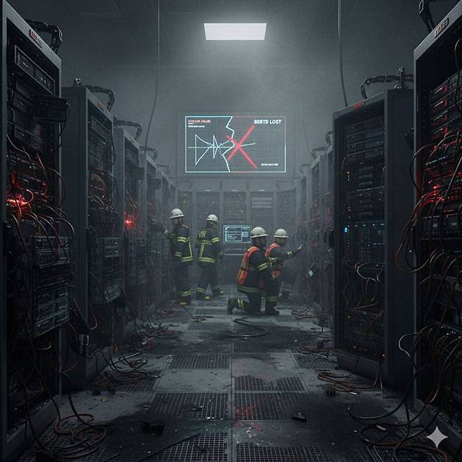 서버실 화재 이미지 / 출처=제미나이 AI로 생성