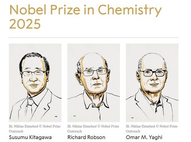 노벨 화학상 수상자 [노벨위원회=연합뉴스]