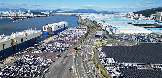 현대자동차 울산공장 수출선적부두 전경. 현대차 제공