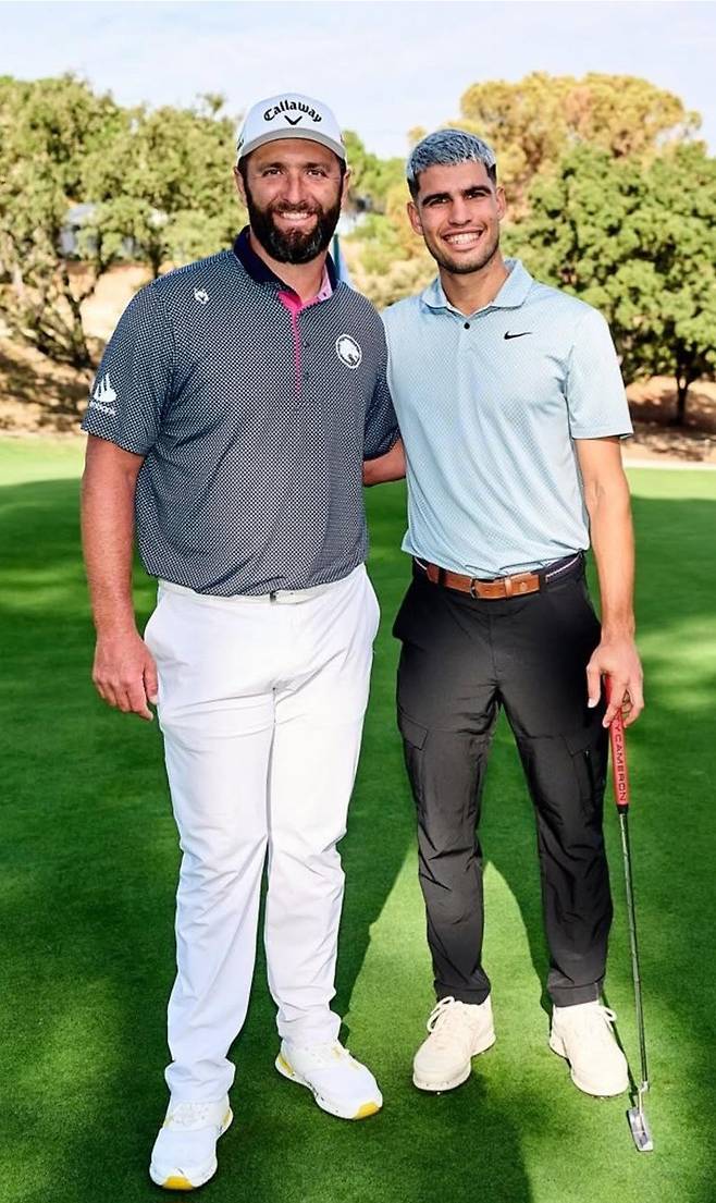 스페인 출신 프로골퍼 욘 람과 카를로스 알카라스. 사진/인스타그램