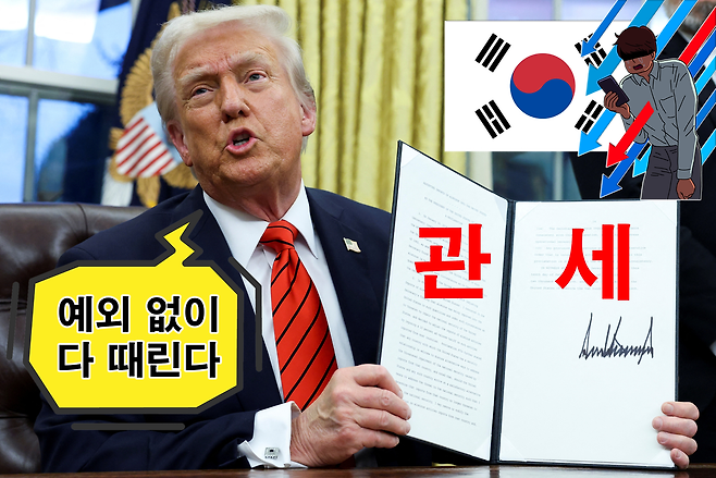 도널드 트럼프 미국 대통령이 앞서 올해 초 미 워싱턴DC 백악관에서 수입 알루미늄에 대해 관세를 부과하는 내용의 행정명령에 사인한 뒤 발언하고 있는 모습 [로이터]