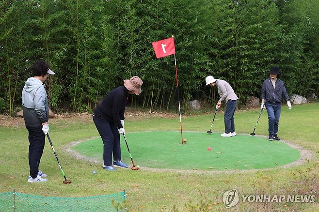 파크골프 즐기는 사람들 [연합뉴스 자료사진]